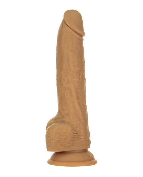 Naked Addiction Silicone Rechargeable Thrusting Dildo with Remote Control 9in - Caramel