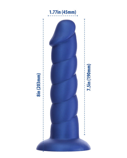 Addiction Fantasy Unicorn Silicone Dildo 8in - Blue