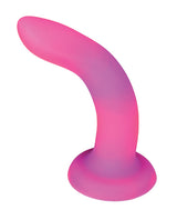 Addiction Rave Silicone Glow In The Dark Dildo 8in - Pink/Purple