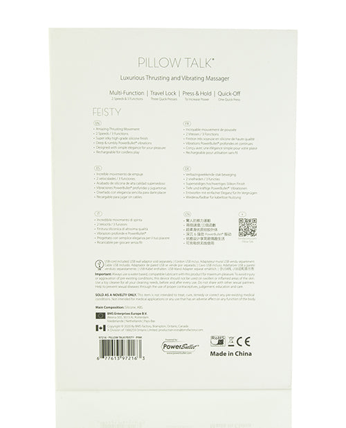 Pillow Talk Feisty Silicone Thrusting and Vibrating Massager - Teal