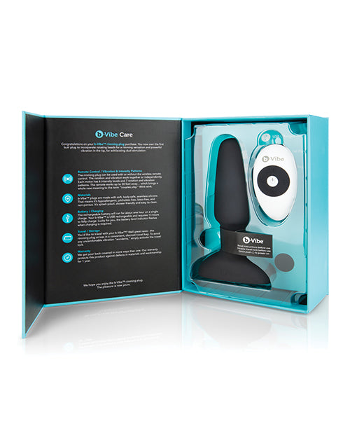 B-Vibe Rimming Plug 2 Rechargeable Silicone Anal Plug - Black