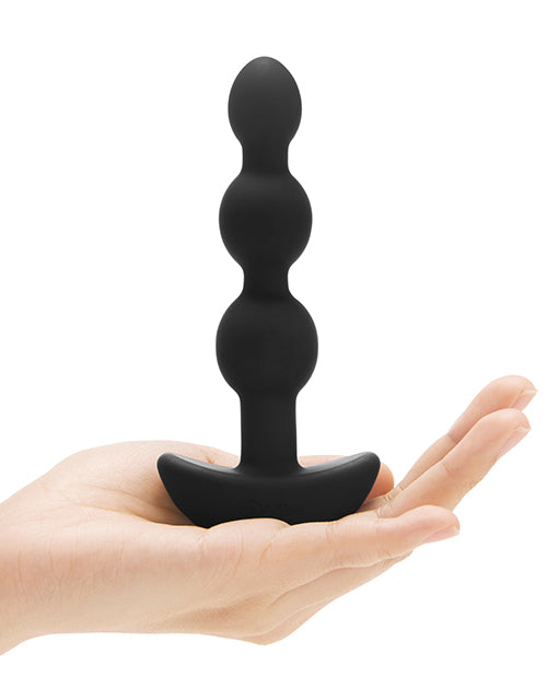 B-Vibe Triplet Anal Beads Rechargeable Silicone Beads with Remote Control - Black