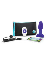B-Vibe Rimming Petite Rechargeable Silicone Anal Plug with Remote Control - Purple