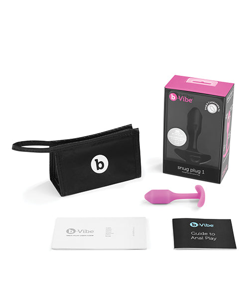 B-Vibe Snug Plug 1 Silicone Weighted Butt Plug - Fucshia