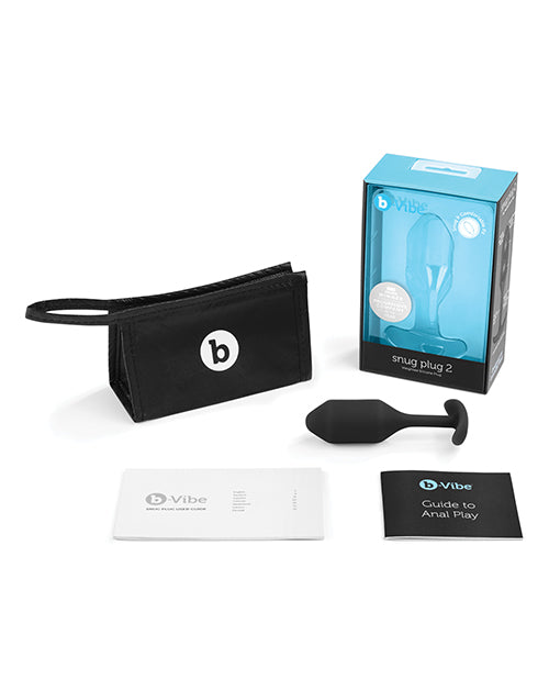 B-Vibe Snug Plug 2 Silicone Weighted Anal Plug - Black