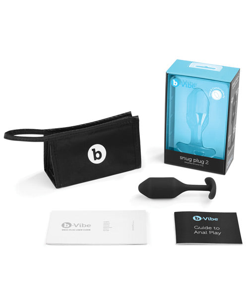 B-Vibe Snug Plug 2 Silicone Weighted Anal Plug - Black