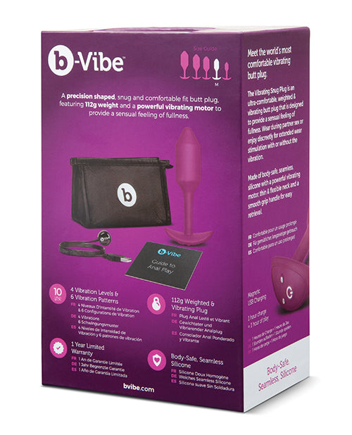 B-Vibe Vibrating Snug Plug 2 Rechargeable Silicone Anal Plug - Rose