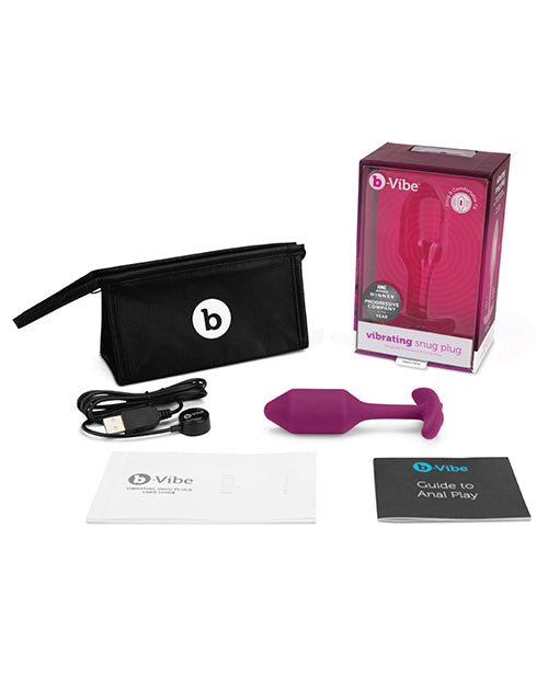 B-Vibe Vibrating Snug Plug 2 Rechargeable Silicone Anal Plug - Rose