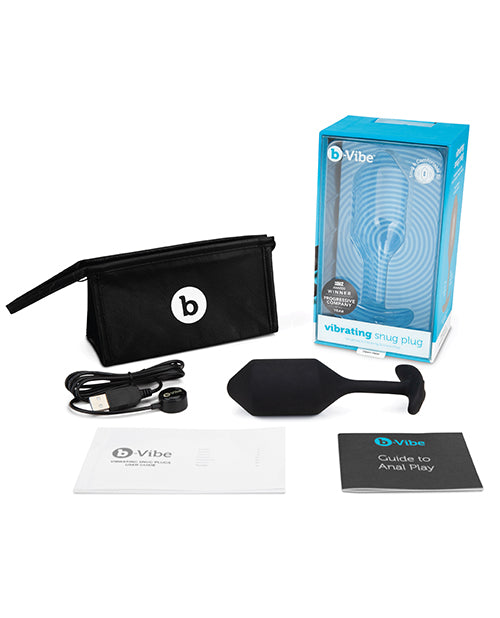 B-Vibe Vibrating Snug Plug 4 Rechargeable Silicone Anal Plug - Black