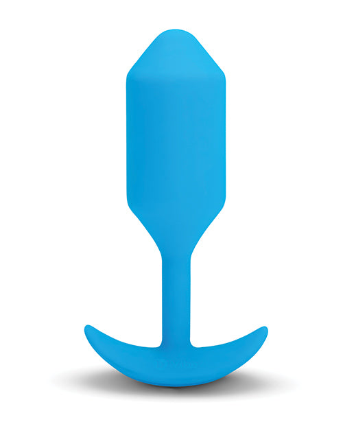 B-Vibe Vibrating Snug Plug Rechargeable Silicone Anal Plug - Large - Blue