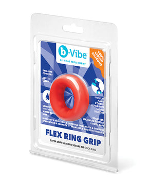 b-Vibe Flex Ring Grip Ultra Soft Silicone Cock Ring - Red