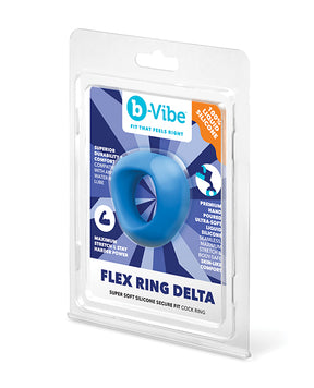 b-Vibe Flex Ring Delta Silicone Cock Ring - Blue