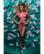 Role Play Striptease Seductress 4 pc Set Hot Pink S/M