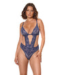 Twilight Fever Underwire Lace Teddy - Navy MD