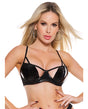 Darque PVC Cutaway Cup Strappy Bra Black SM