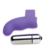 Gossip G-Thrill Silicone Finger Vibrator with Full Size Bullet - Purple