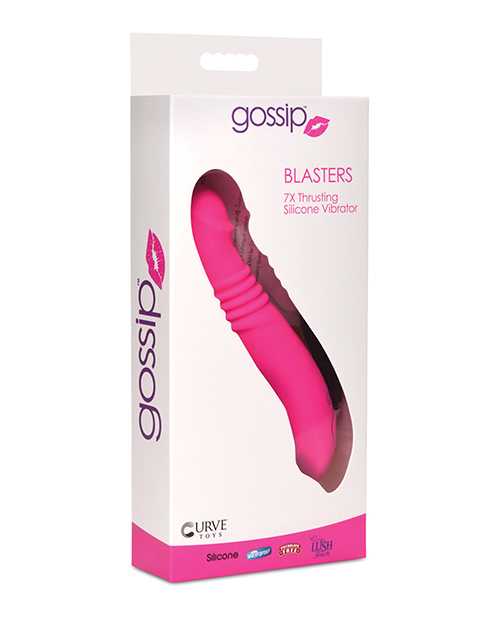 Curve Toys Gossip Blasters 7X Thrusting Silicone Vibrator - Magenta