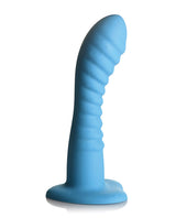 Simply Sweet Ribbed Silicone Dildo - Blue