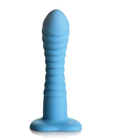 Simply Sweet Ribbed Silicone Dildo - Blue