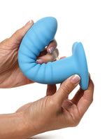 Simply Sweet Ribbed Silicone Dildo - Blue