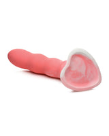 Simply Sweet Wavy Silicone Dildo - Pink/White