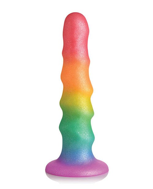 Simply Sweet Zigzag Silicone Rainbow Dildo