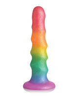 Simply Sweet Zigzag Silicone Rainbow Dildo
