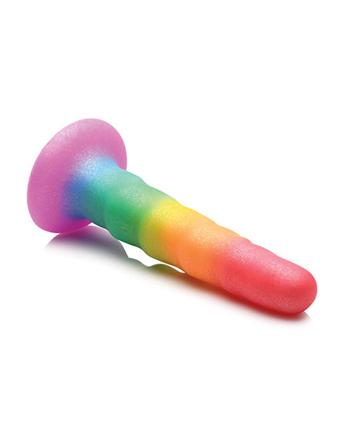 Simply Sweet Zigzag Silicone Rainbow Dildo