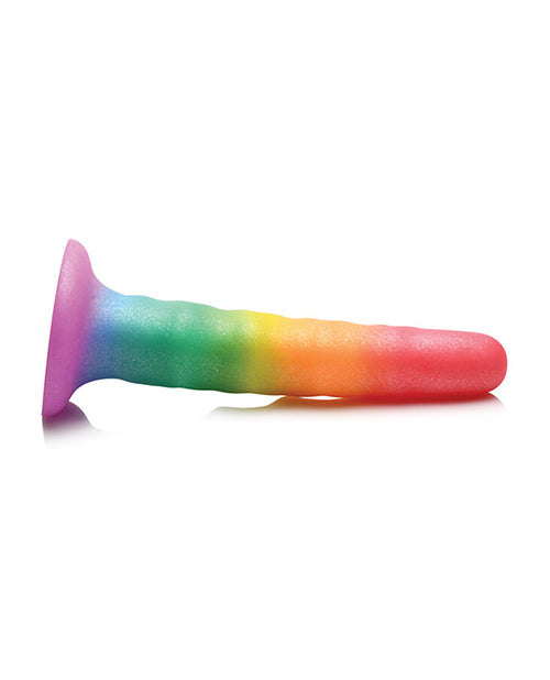 Simply Sweet Zigzag Silicone Rainbow Dildo