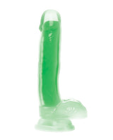 Lollicock Glow in the Dark Silicone Dildo with Balls 7in - Green