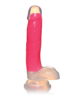 Lollicock Glow in the Dark Silicone Dildo with Balls 7in - Pink