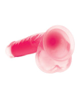Lollicock Glow in the Dark Silicone Dildo with Balls 7in - Pink