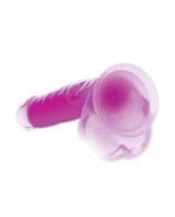 Lollicock Glow in the Dark Silicone Dildo with Balls 7in - Purple