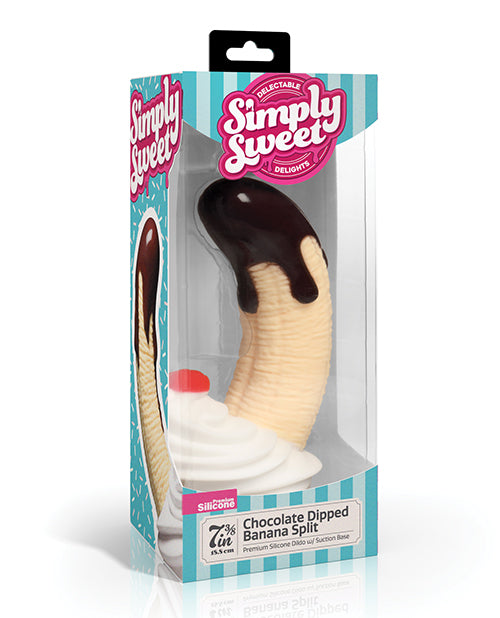 Simply Sweet Chocolate Dipped Banana Split Premium Silicone Dildo