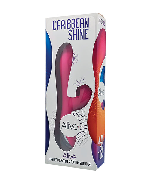 Alive Caribbean Shine Rechargeable Silicone Rabbit Vibrator - Pink