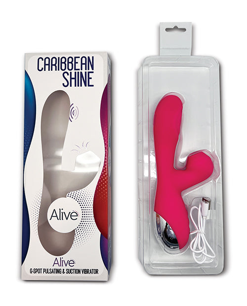 Alive Caribbean Shine Rechargeable Silicone Rabbit Vibrator - Pink