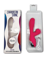 Alive Caribbean Shine Rechargeable Silicone Rabbit Vibrator - Pink