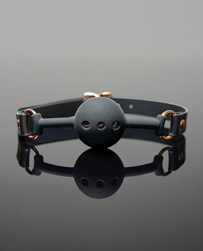 Pleasure Collection Adjustable Ball Gag - Black / Rose Gold O/S