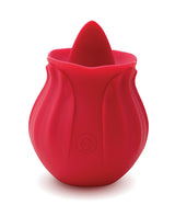 Skins Rose Buddies The Rose Lix Tongue Rechargeable Silicone Clitoral Stimulator - Red