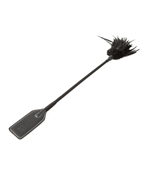 Sei Mio Slap & Tickle Dual Ended Crop & Tickler - Black