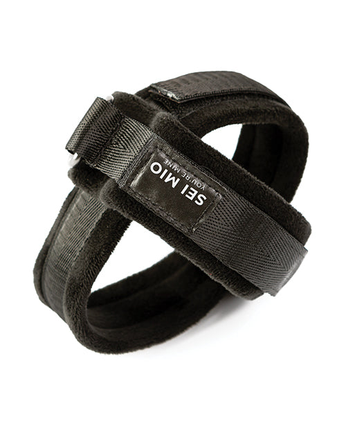 Sei Mio Cross Purpose Unique Over-Wrap Cross Cuff Restraints - Black