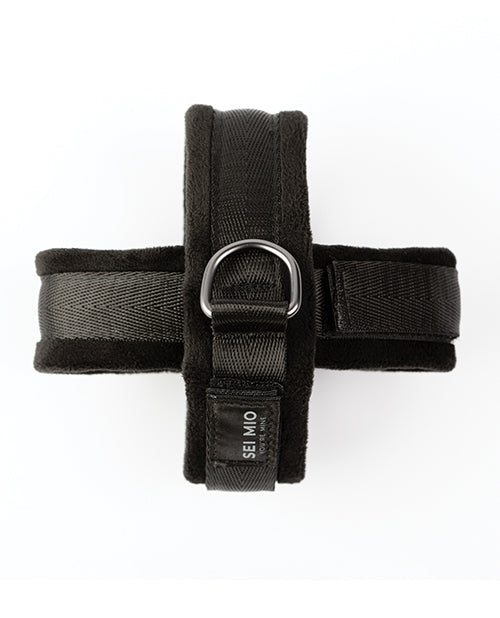 Sei Mio Cross Purpose Unique Over-Wrap Cross Cuff Restraints - Black