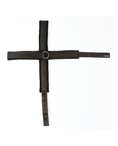 Sei Mio Cross Purpose Unique Over-Wrap Cross Cuff Restraints - Black