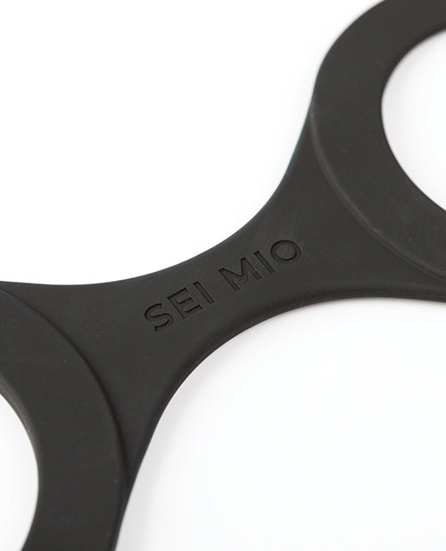 Sei Mio Handi Cuffs Super Strong Silicone Restraints - Large, Black