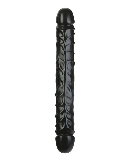 Jr. Veined Double Header Dildo 12in - Black