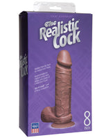 8" Realistic Cock w/Balls - Brown