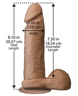 The Realistic Cock Ultraskyn Dildo 8in - Caramel