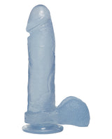 Crystal Jellies Dildo with Balls 8in - Clear