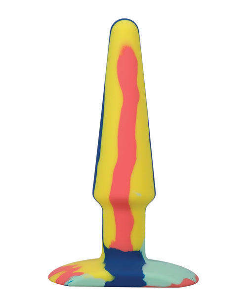 A-Play Groovy Silicone Anal Plug 5in - Orange/Teal