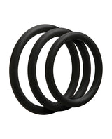 OptiMALE 3 C-Ring Set Silicone Cock Ring Thin (3 piece kit) - Black